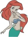 The Little Mermaid Ariel With Fork Dinglehopper And Various Dynamic Mermaid Poses - Filled Embroidery Design - 7747