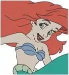The Little Mermaid Ariel Various Portraits And Mermaid Poses With Mirror And Sitting - Filled Embroidery Design - 7758