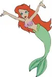 The Little Mermaid Ariel Baby Ariel And Various Graceful Mermaid Floating Poses - Filled Embroidery Design - 7760