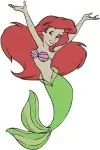 The Little Mermaid Ariel Baby Ariel And Various Graceful Mermaid Floating Poses - Filled Embroidery Design - 7761