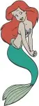 The Little Mermaid Ariel In Purple Dress Human Form And Various Mermaid Poses - Filled Embroidery Design - 7768