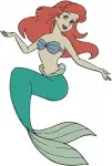 The Little Mermaid Ariel Various Sitting And Posing Mermaid Character Expressions - Filled Embroidery Design - 7773