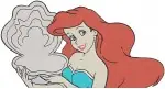 The Little Mermaid Ariel Floating With Seashell And Various Beautiful Portraits - Filled Embroidery Design - 7777