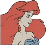 The Little Mermaid Ariel Floating With Seashell And Various Beautiful Portraits - Filled Embroidery Design - 7778