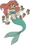 The Little Mermaid Ariel Portraits And With Flounder Fish Friend Collection - Filled Embroidery Design - 7782