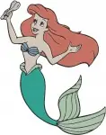 The Little Mermaid Ariel Portraits And With Flounder Fish Friend Collection - Filled Embroidery Design - 7783