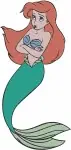 The Little Mermaid Ariel With Flounder And Riding Dolphin Underwater Adventures - Filled Embroidery Design - 7784