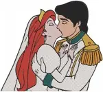 The Little Mermaid Ariel And Prince Eric Various Romantic Kisses And Interactions - Filled Embroidery Design - 7794