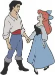 The Little Mermaid - Ariel And Prince Eric - Royal Romance And Dancing Moments - Disney Couple Love - Filled Embroidery Design - 7810