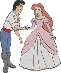 The Little Mermaid - Ariel And Prince Eric - Royal Romance And Dancing Moments - Disney Couple Love - Filled Embroidery Design - 7812