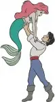 The Little Mermaid - Ariel And Prince Eric - Royal Romance And Dancing Moments - Disney Couple Love - Filled Embroidery Design - 7813