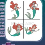 The Little Mermaid Ariel Various Graceful Mermaid Swimming And Posing Stances - Filled Embroidery Design - Instant Download