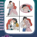 The Little Mermaid Ariel And Prince Eric More Romantic Couple Scenes And Portraits - Filled Embroidery Design - Instant Download