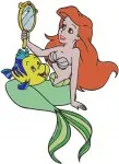 The Little Mermaid - Ariel And Flounder Best Friends - Using Dinglehopper And Underwater Play - Disney - Filled Embroidery Design - 7844