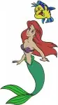 The Little Mermaid - Ariel Flounder And Sebastian Underwater Trio - Classic Disney Characters Posing - Filled Embroidery Design - 7890