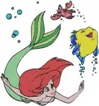The Little Mermaid - Ariel Sebastian And Flounder - Cheerful Underwater Companions - Disney Mermaid - Filled Embroidery Design - 7918