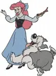 The Little Mermaid - Ariel With Max The Dog And Friendly Seal - On Land Adventures - Disney Princess - Filled Embroidery Design - 7928