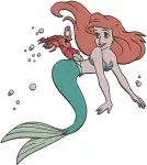 Disney Little Mermaid Ariel Mermaid And Human Form Green Dress Underwater Set - Filled Embroidery Design - 7942