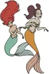 Disney Little Mermaid Ariel Sisters Attina Alana Adella Aquata Arista Andrina - Filled Embroidery Design - 7952