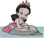 Disney Little Mermaid Ariel Sisters Attina Alana Adella Aquata Arista Andrina - Filled Embroidery Design - 7953