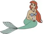 Disney Little Mermaid Ariel And Sisters Attina Alana Mermaid Portraits Collection - Filled Embroidery Design - 7972