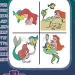 The Little Mermaid - Ariel And Flounder Best Friends - Using Dinglehopper And Underwater Play - Disney - Filled Embroidery Design - Instant Download
