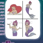 Disney Little Mermaid Ariel Close Up Ursula Sea Witch Human Form Vanessa Bundle - Filled Embroidery Design - Instant Download