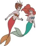 Disney Little Mermaid Ariel And Sisters Attina Alana Adella Lounging On Rocks Designs - Filled Embroidery Design - 7980