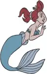 Disney Little Mermaid Ariel Sisters Attina Alana With Easter Baskets Mermaids - Filled Embroidery Design - 7985