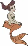 Disney Little Mermaid Ariel Sisters Attina Alana With Easter Baskets Mermaids - Filled Embroidery Design - 7986