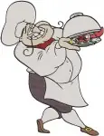 Disney Little Mermaid Chef Louis Preparing Seafood Funny Kitchen Scenes Set - Filled Embroidery Design - 7990