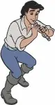 Disney Little Mermaid Prince Eric With Grimsby Advisor Royal Court Scenes - Filled Embroidery Design - 8001