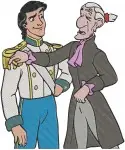 Disney Little Mermaid Prince Eric With Grimsby Advisor Royal Court Scenes - Filled Embroidery Design - 8002