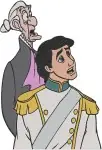 Disney Little Mermaid Prince Eric With Grimsby Advisor Royal Court Scenes - Filled Embroidery Design - 8003