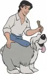 Disney Little Mermaid Prince Eric With Max Dog Grimsby Advisor In Disguise Designs - Filled Embroidery Design - 8005