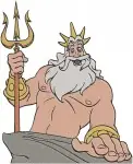 The Little Mermaid King Triton Merman King Various Poses With Trident And Sitting - Filled Embroidery Design - 8073