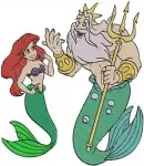 The Little Mermaid King Triton And Ariel More Father Daughter Moments Collection - Filled Embroidery Design - 8087