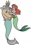 The Little Mermaid King Triton And Ariel More Father Daughter Moments Collection - Filled Embroidery Design - 8089