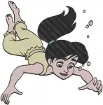 The Little Mermaid 2 Melody Ariels Daughter Various Human And Mermaid Poses - Filled Embroidery Design - 8120