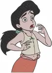 The Little Mermaid 2 Melody As Mermaid And Human In Purple Dress Character - Filled Embroidery Design - 8123