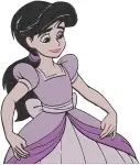 The Little Mermaid 2 Melody As Mermaid And Human In Purple Dress Character - Filled Embroidery Design - 8124