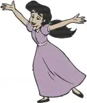 The Little Mermaid 2 Melody As Mermaid And Human In Purple Dress Character - Filled Embroidery Design - 8125