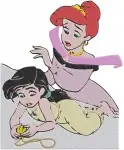 The Little Mermaid 2 Melody And Ariel Mother Daughter Scenes Human And Mermaid - Filled Embroidery Design - 8127