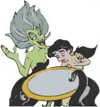 The Little Mermaid 2 Melody With Morgana Ursulas Sister Villainous Underwater - Filled Embroidery Design - 8132