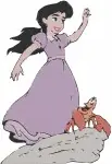 The Little Mermaid 2 Melody Tip Penguin Morgana And Flounder Character Collection - Filled Embroidery Design - 8137