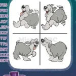 Disney Little Mermaid Max The Sheepdog Prince Erics Dog Playful Poses Bundle - Filled Embroidery Design - Instant Download