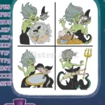 The Little Mermaid 2 Melody With Morgana Ursulas Sister Villainous Underwater - Filled Embroidery Design - Instant Download