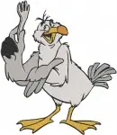 The Little Mermaid Scuttle Seagull Friend Various Clumsy And Expressive Poses - Filled Embroidery Design - 8142