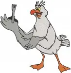 The Little Mermaid Scuttle Seagull Friend Various Clumsy And Expressive Poses - Filled Embroidery Design - 8143