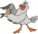 The Little Mermaid Scuttle The Seagull Various Standing And Confused Bird Poses - Filled Embroidery Design - 8146